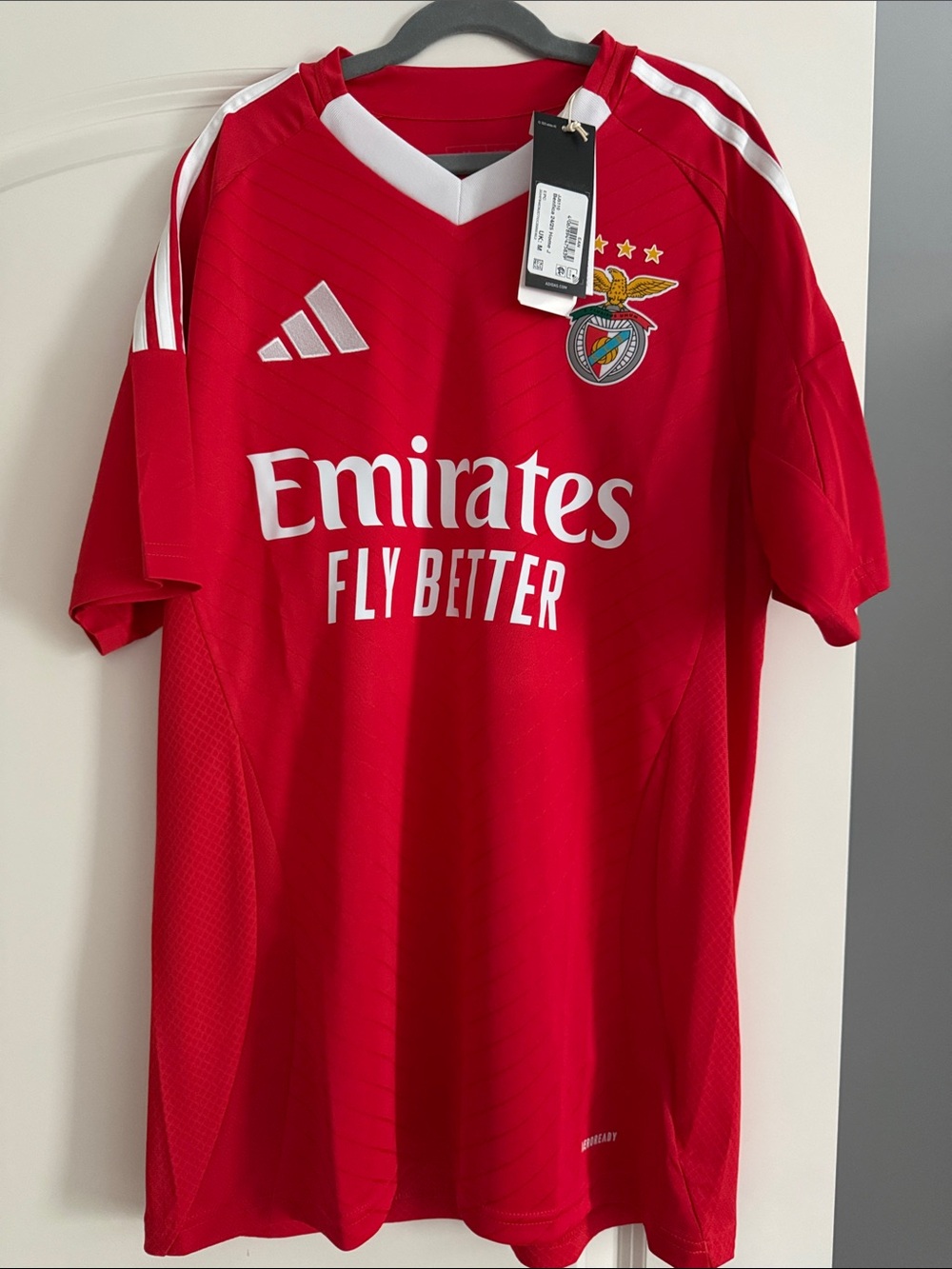 adidas Red and White SL Benfica Home Football Jersey